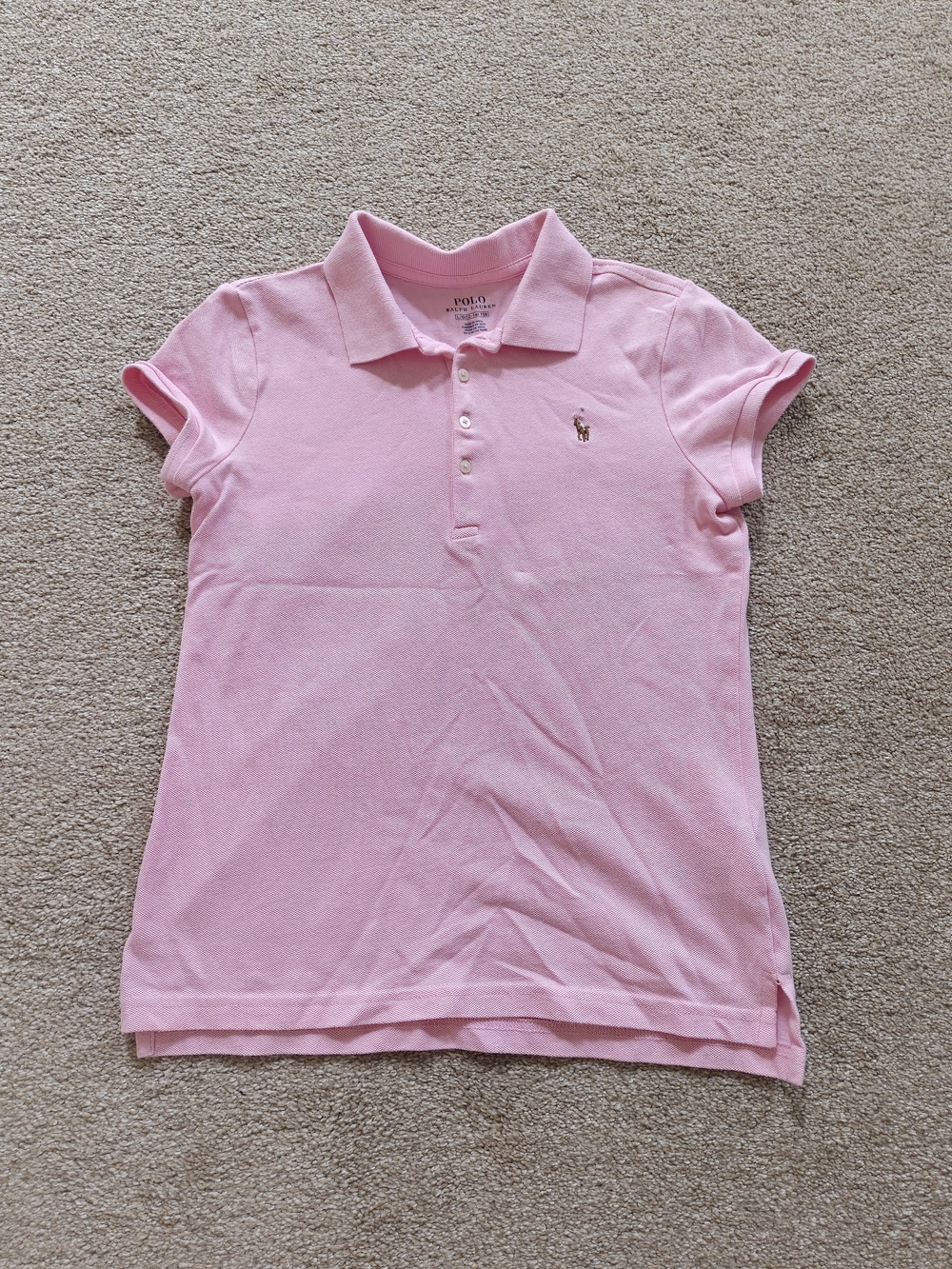Ralph Lauren Light Pink Girls Polo Shirt with Embroidered Pony